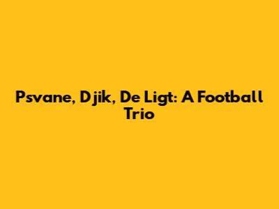 Psvane, Djik, De Ligt: A Football Trio