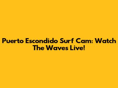 Puerto Escondido Surf Cam: Watch The Waves Live!