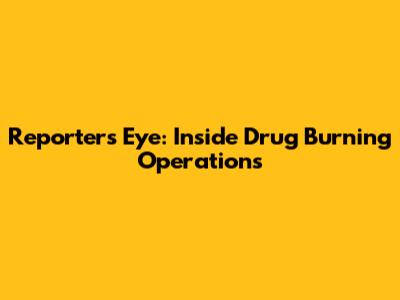 Reporter's Eye: Inside Drug Burning Operations