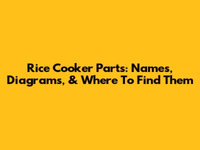 Rice Cooker Parts: Names, Diagrams, & Where To Find Them