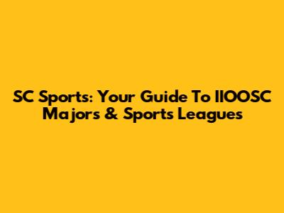 SC Sports: Your Guide To IIOOSC Majors & Sports Leagues
