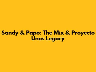 Sandy & Papo: The Mix & Proyecto Uno's Legacy