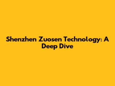Shenzhen Zuosen Technology: A Deep Dive