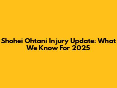 Shohei Ohtani Injury Update: What We Know For 2025
