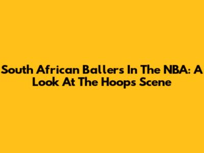South African Ballers In The NBA: A Look At The Hoops Scene