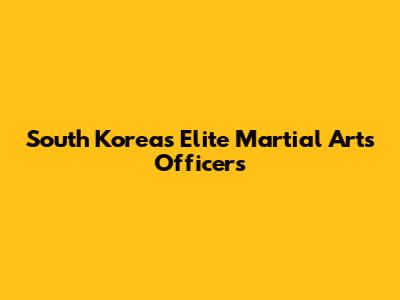 South Korea's Elite Martial Arts Officers