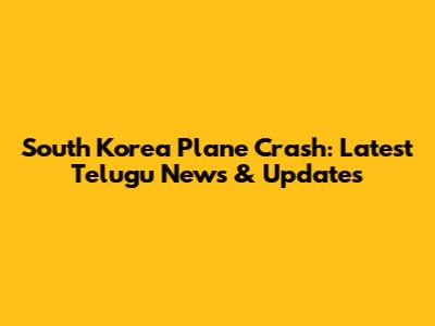 South Korea Plane Crash: Latest Telugu News & Updates