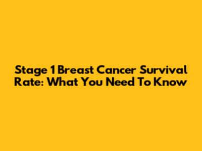 Stage 1 Breast Cancer Survival Rate: What You Need To Know