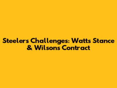 Steelers' Challenges: Watt's Stance & Wilson's Contract