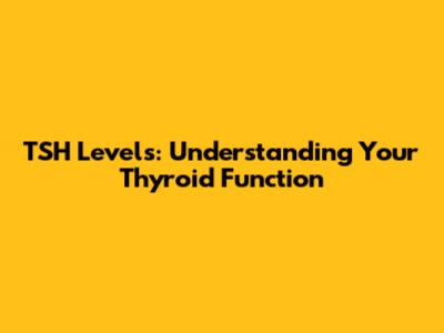 TSH Levels: Understanding Your Thyroid Function