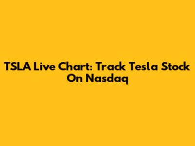 TSLA Live Chart: Track Tesla Stock On Nasdaq
