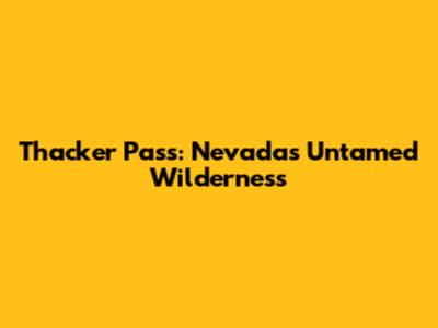 Thacker Pass: Nevada's Untamed Wilderness