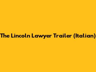 The Lincoln Lawyer Trailer (Italian)