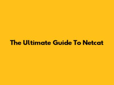 The Ultimate Guide To Netcat