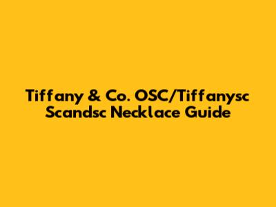Tiffany & Co. OSC/Tiffanysc Scandsc Necklace Guide