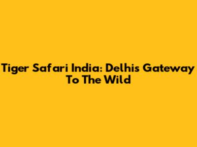 Tiger Safari India: Delhi's Gateway To The Wild