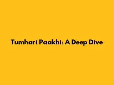 Tumhari Paakhi: A Deep Dive