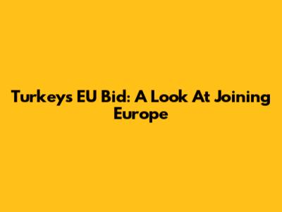 Turkey's EU Bid: A Look At Joining Europe