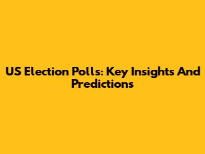 US Election Polls: Key Insights And Predictions