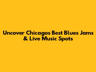 Uncover Chicago's Best Blues Jams & Live Music Spots