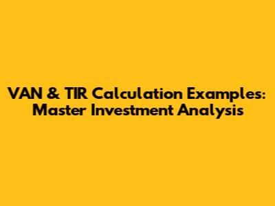 VAN & TIR Calculation Examples: Master Investment Analysis