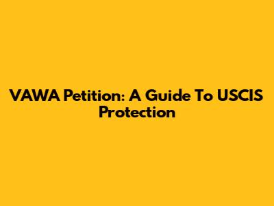 VAWA Petition: A Guide To USCIS Protection