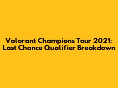 Valorant Champions Tour 2021: Last Chance Qualifier Breakdown