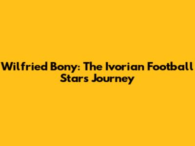 Wilfried Bony: The Ivorian Football Star's Journey