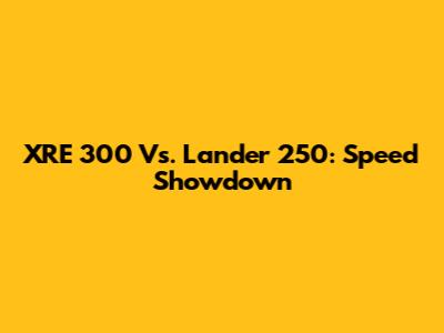 XRE 300 Vs. Lander 250: Speed Showdown