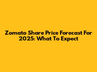 Zomato Share Price Forecast For 2025: What To Expect